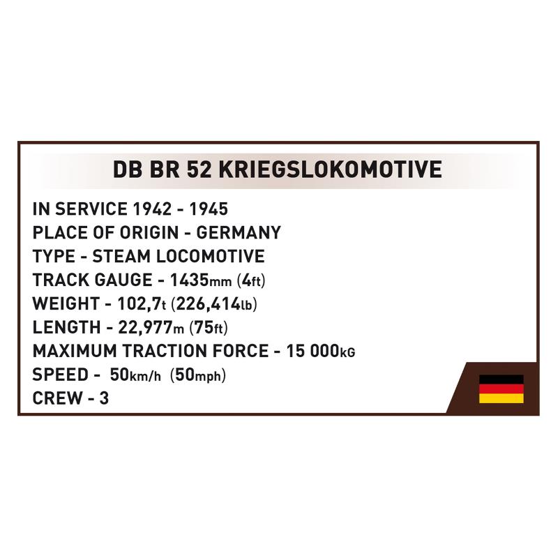 Конструктор COBI Локомотив Kriegslokomotive Class 52 масштаб 1:35, 2476 деталей