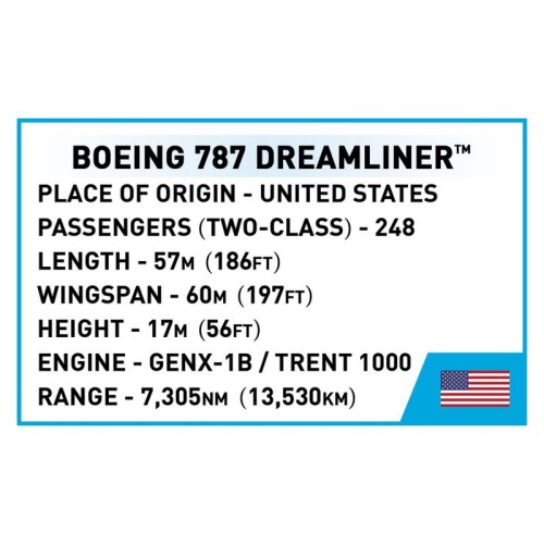 Конструктори Конструктор COBI Боінг 787 Дрімлайнер масштаб 1:110, 836 деталі
