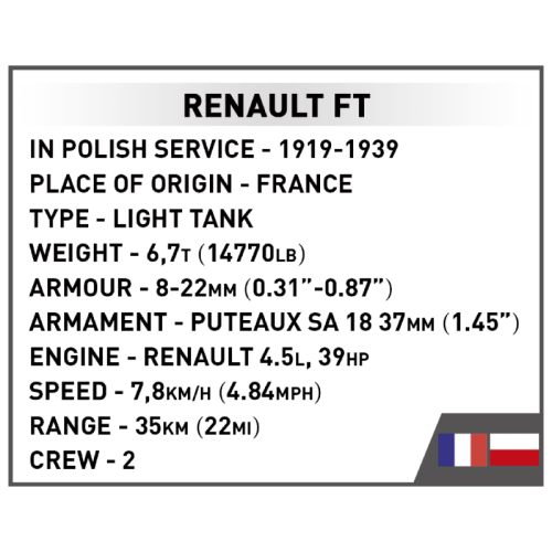 Конструктори Конструктор COBI Перша Світова Війна Танк Рено FT-17 Перемога, 304 деталей