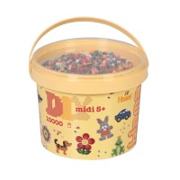 Термомозаїка HAMA Набір кольорових намистин MIDI 5+, 10000шт, 22 кольора