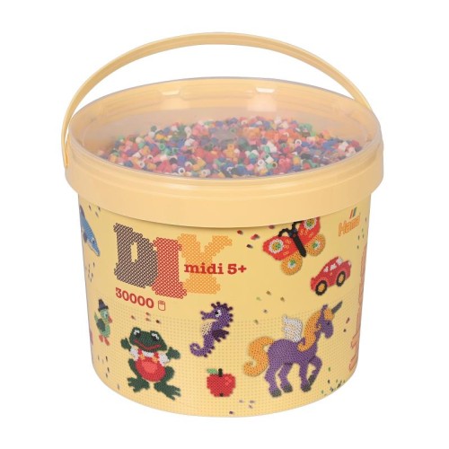 Додаткові матеріали Термомозаїка HAMA Набір кольорових намистин MIDI 5+, 30000шт, 10 кольорів