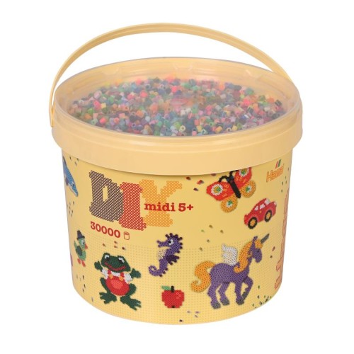 Додаткові матеріали Термомозаїка HAMA Набір кольорових намистин MIDI 5+, 30000шт, 50 кольорів
