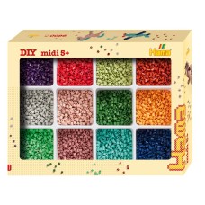 Термомозаїка HAMA Середній набір-сортер 9600шт намістин 12 кольорів Midi 5+