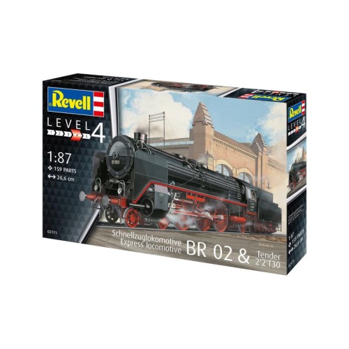 Авто-мото Збірна модель-копія Revell Експрес локомотив BR02 з тендером 2'2'T30 рівень 4 масштаб 1:87