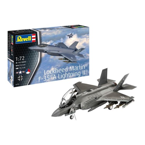 Збірна модель літака Збірна модель-копія Revell Літак Lockheed Martin F-35A Lightning II, рів 4, м: 1:72 1:72