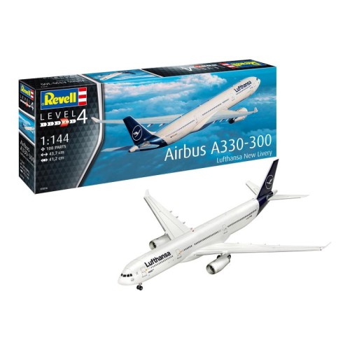 Збірна модель літака Збірна модель-копія Revell Літак Airbus A330-300 Lufthansa рівень 4 масштаб 1:144 1:144