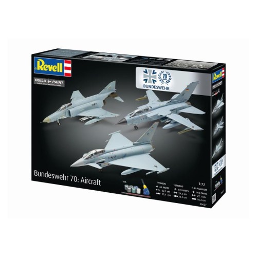 Подарункові набори Збірна модель-копія Revell набір до 70 річниці ВПС Німеччини 3 літаки, рів 5, м: 1:72