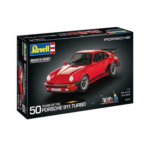 Подарункові набори Збірна модель-копія Revell набір до 50 річниці автомобіль Porsch 911 Турбо, рів 4, м: 1:24