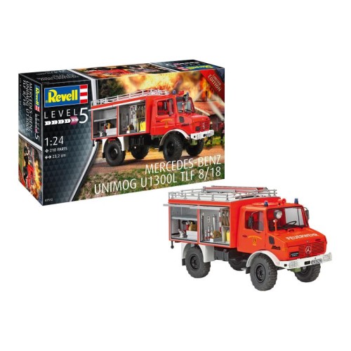 Авто-мото Збірна модель-копія Revell Пожежна машина Unimog U1300L TLF 8/18 рівень 5 масштаб 1:24
