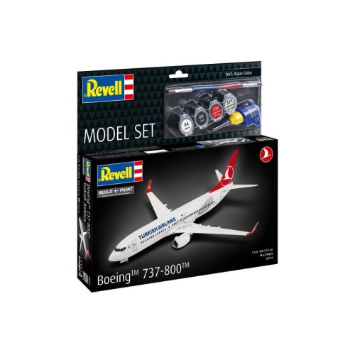 Подарункові набори Збірна модель-копія Revell набір Літак Boeing 737-800 "Turkish Airlines", рів 4, м: 1:144