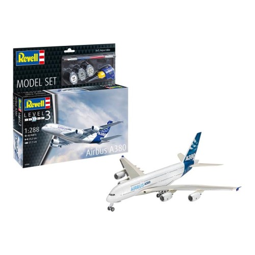 Подарункові набори Збірна модель-копія Revell набір Літак Airbus A380, рів 3, м: 1:288