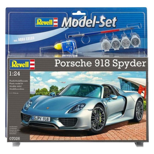 Подарункові набори Збірна модель-копія Revell Набір автомобіль Porsche 918 Spyder рівень 4 масштаб 1:24