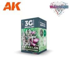 Набір фарб WARGAME COLOR SET СМАРАГДИ ТА ЗЕЛЕНІ ДОРОГОЦІННІ КАМЕНІ - AK