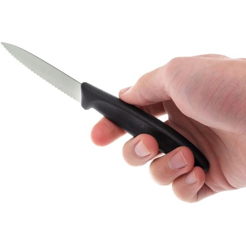 Кухонні ножі Ніж для чищення овочів Victorinox SWISS CLASSIC 8см хвил чорн 6.7633