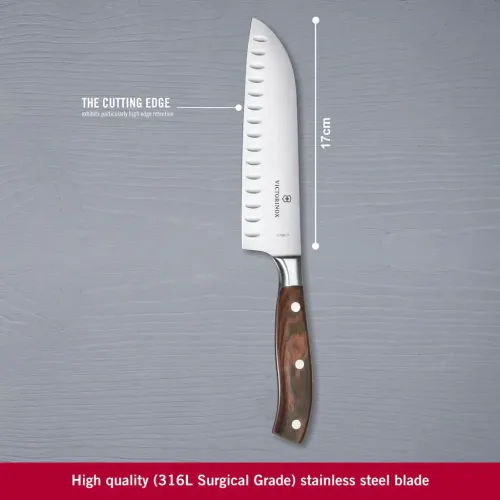 Кухонные ножи Кованый нож-сантоку 17 см Victorinox GRAND MAITRE Wood Santoku 7.7320.17G