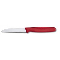 Ніж для чищення овочів Victorinox STANDARD 8см хвил червон 5.0431