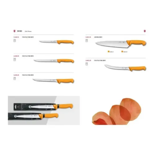 Кухонні ножі Філейний ніж для риби Victorinox SWIBO Fish Filleting Flexible 20см жовт 5.8452.20