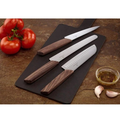 Кухонні ножі Ніж для хліба та випічки Victorinox SWISS MODERN 22см хвил дерев’ян 6.9070.22WG