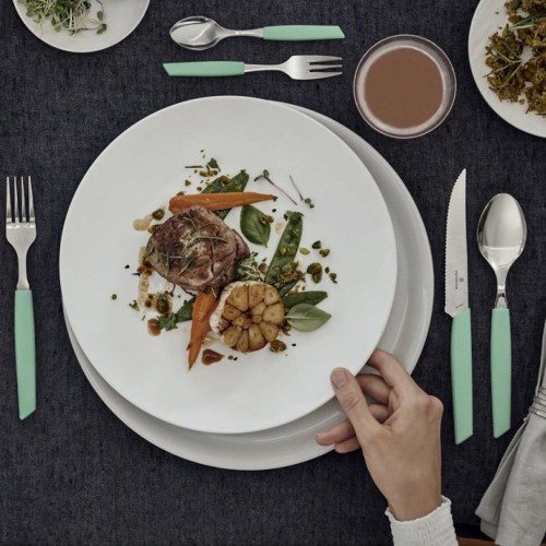 Кухонні ножі Ніж для стейка та піци Victorinox SWISS MODERN 12см хвил зелен 6.9006.12W41