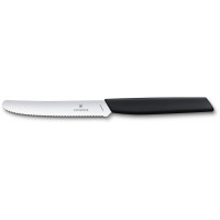 Ніж для томатів Victorinox SWISS MODERN Tomato&Sausage 11см хвил чорн 6.9003.11W