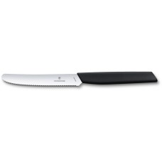 Ніж для томатів Victorinox SWISS MODERN Tomato&Sausage 11см хвил чорн 6.9003.11W