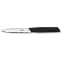 Ніж для чищення овочів Victorinox SWISS MODERN 10см хвил чорн 6.9003.10W