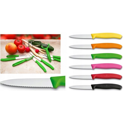 Кухонні ножі Ніж для чищення овочів Victorinox SWISS CLASSIC 8см хвил зелен 6.7636.L114