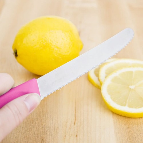 Кухонні ножі Ніж для томатів Victorinox SWISS CLASSIC Tomato&Table 11см хвил рожев 6.7836.L115