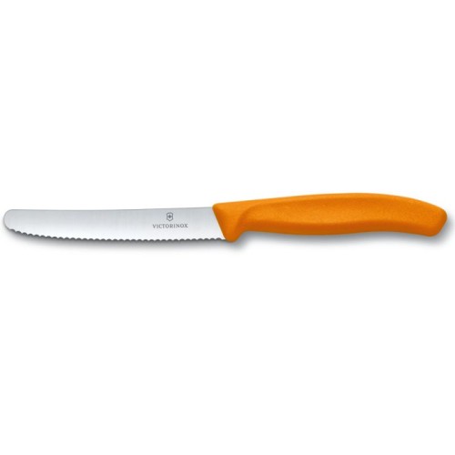 Кухонні ножі Ніж для томатів Victorinox SWISS CLASSIC Tomato&Table 11см хвил помаран 6.7836.L119