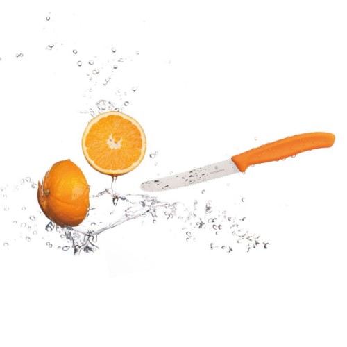 Кухонні ножі Ніж для томатів Victorinox SWISS CLASSIC Tomato&Table 11см хвил помаран 6.7836.L119