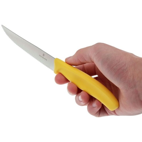 Кухонні ножі Ніж для стейка та піци Victorinox SWISS CLASSIC 12см хвил жовт 6.7936.12L8