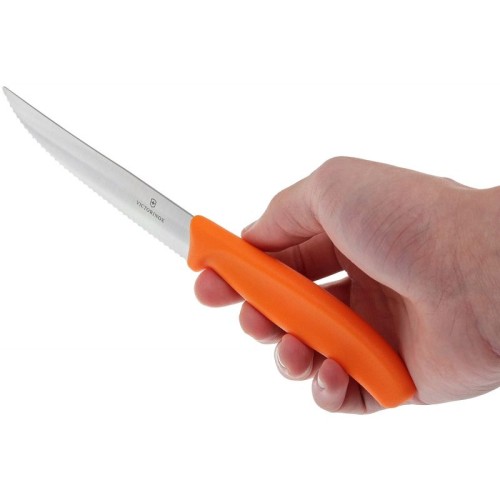 Кухонні ножі Ніж для стейка та піци Victorinox SWISS CLASSIC 12см хвил помаранч 6.7936.12L9