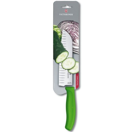 Кухонные ножи Ніж-сантоку Victorinox SWISS CLASSIC 17см зелен 6.8526.17L4B