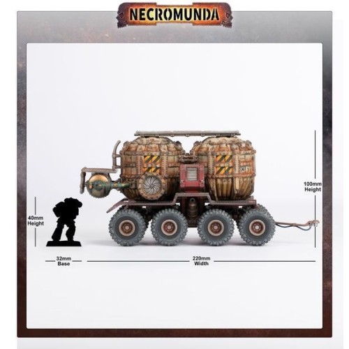 Necromunda Миниатюра WARHAMMER 40000: NECROMUNDA - PROMETHIUM TANKS ON CARGO-8 TRAILER