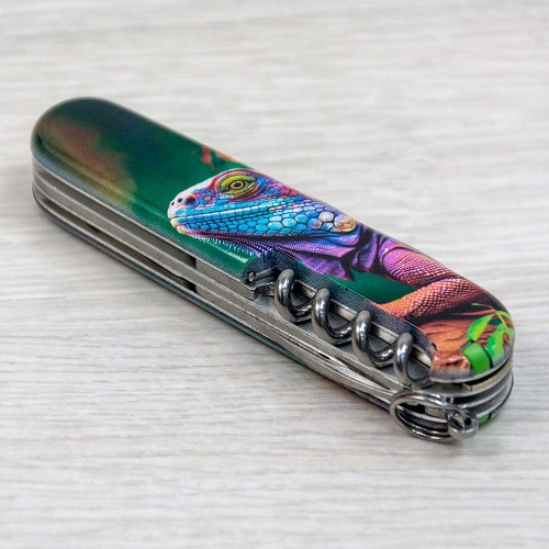 Ножі та мультитули Victorinox Складаний ніж Victorinox CAMPER ANIMAL Хамелеон 1.3613.3.F1020pw