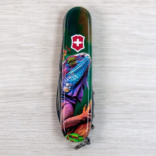 Ножі та мультитули Victorinox Складаний ніж Victorinox CAMPER ANIMAL Хамелеон 1.3613.3.F1020pw
