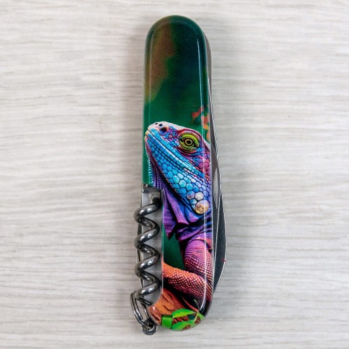 Ножі та мультитули Victorinox Складаний ніж Victorinox CAMPER ANIMAL Хамелеон 1.3613.3.F1020pw