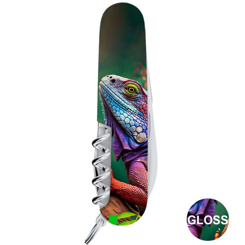 Ножі та мультитули Victorinox Складаний ніж Victorinox CAMPER ANIMAL Хамелеон 1.3613.3.F1020pw