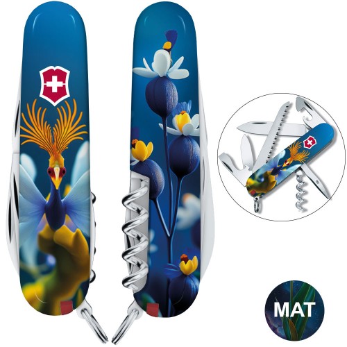 Ножи и мультитулы Victorinox Швейцарский складной нож 91мм Victorinox CAMPER DESIGN Фантастическая птичка 1.3613.3.R2100pk
