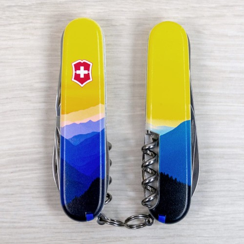 Ножі та мультитули Victorinox Складаний ніж Victorinox CAMPER UKRAINE Гірський пейзаж 1.3613.7.T3190pw