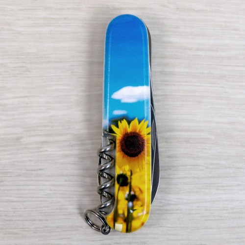 Ножі та мультитули Victorinox Складаний ніж Victorinox CAMPER UKRAINE Соняшники та метелик 1.3613.7.T3200pw