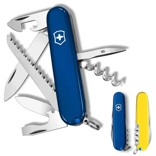 Ножі та мультитули Victorinox Складаний ніж Victorinox CAMPER UKRAINE синьо-жовтий 1.3613.2.8