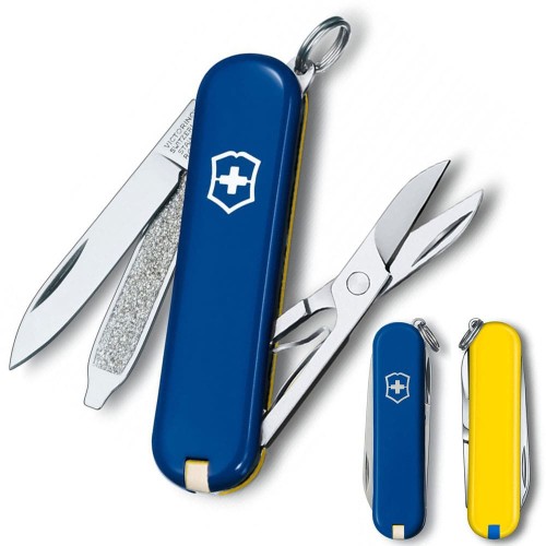 Ножі та мультитули Victorinox Складаний ніж Victorinox CLASSIC SD UKRAINE синьо-жовтий 0.6223.2.8