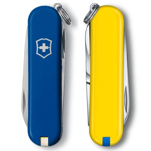 Ножі та мультитули Victorinox Складаний ніж Victorinox CLASSIC SD UKRAINE синьо-жовтий 0.6223.2.8
