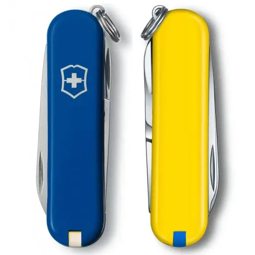 Ножі та мультитули Victorinox Складаний ніж Victorinox CLASSIC SD UKRAINE синьо-жовтий 0.6223.2.8