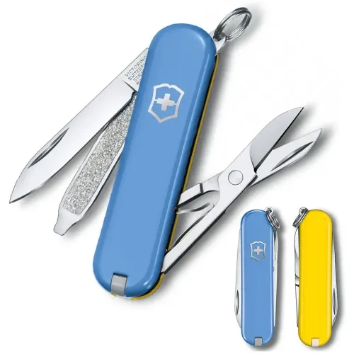 Ножи и мультитулы Victorinox Швейцарский складной нож 58мм Victorinox CLASSIC SD UKRAINE 0.6223.28G.8