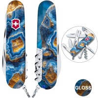 Швейцарский складной нож 91мм Victorinox CLIMBER DESIGN Голубой агат 1.3703.3.R2030pk