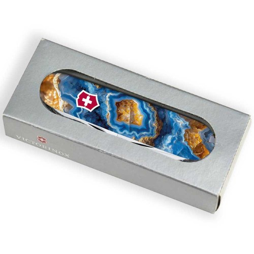 Ножи и мультитулы Victorinox Швейцарский складной нож 91мм Victorinox CLIMBER DESIGN Голубой агат 1.3703.3.R2030pk