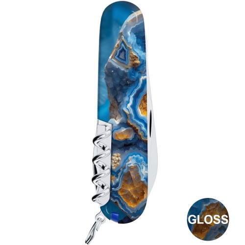 Ножи и мультитулы Victorinox Швейцарский складной нож 91мм Victorinox CLIMBER DESIGN Голубой агат 1.3703.3.R2030pk