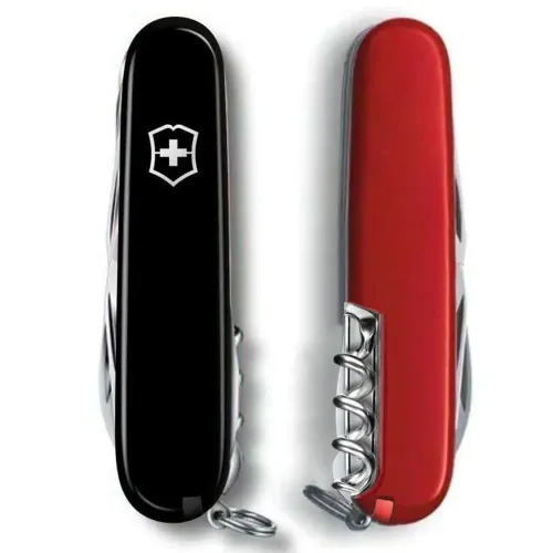 Ножі та мультитули Victorinox Складаний ніж Victorinox CLIMBER UKRAINE чорно-червоний 1.3703.3.1